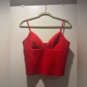 Red Spaghetti Strap Corset Tank